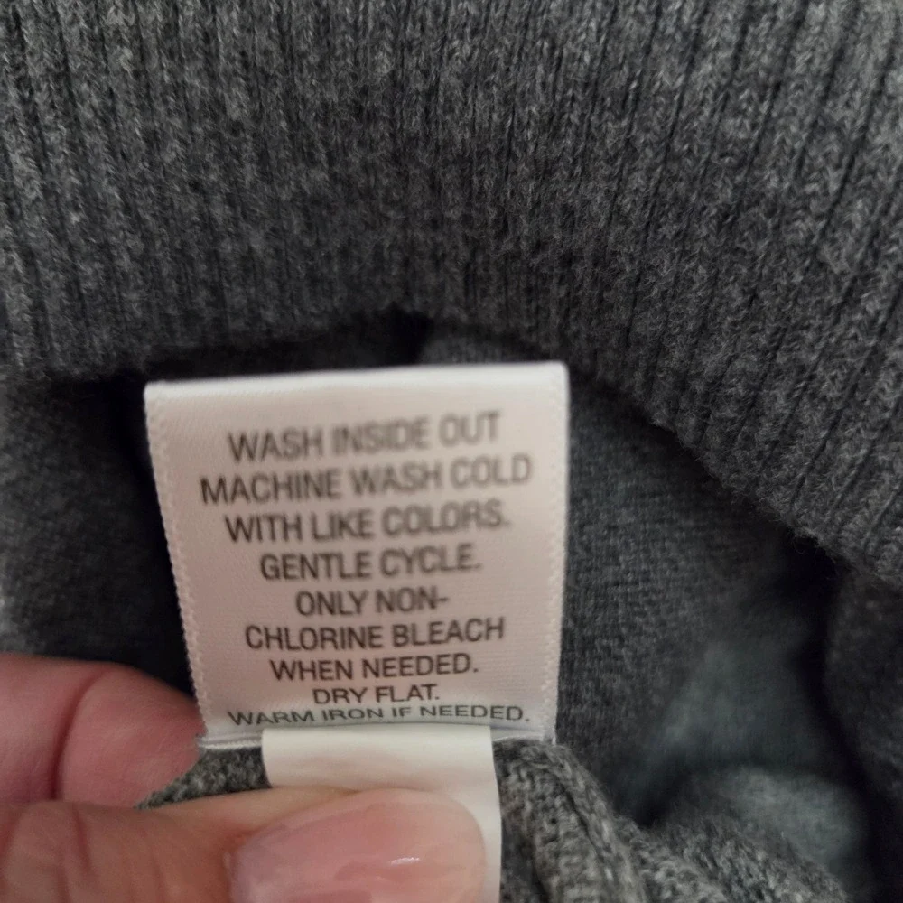 Sonoma Mens XL Gray Striped Crew Neck 100% Cotton Knit Pullover Sweater